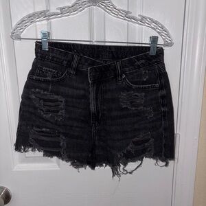 American Eagle Outfitters Charcoal Distressed Jean Shorts